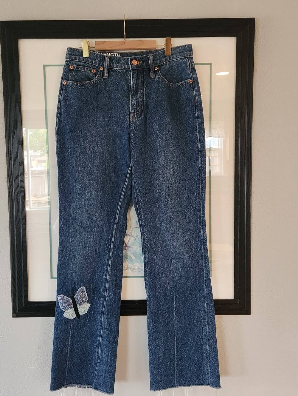 J. Crew Demi Boot Jean Boho Rodeo Festival Upcycle Butterfly Patchwork Quilt